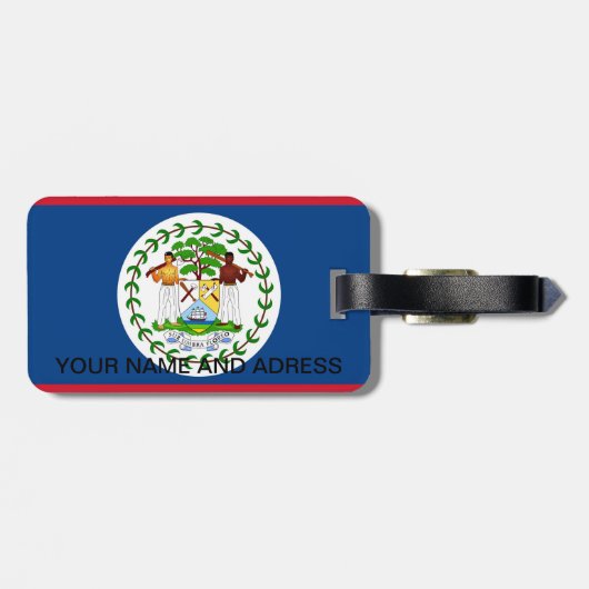 Bagagelabel met vlag van Belize (Achterkant horizontaal)