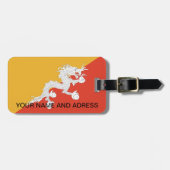 Bagagelabel met vlag van Bhutan (Voorkant horizontaal)