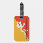 Bagagelabel met vlag van Bhutan (Achterkant verticaal)