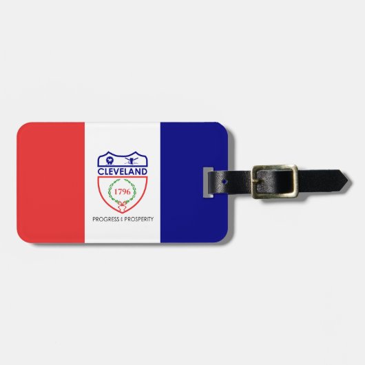 Bagagelabel met vlag van Cleveland, Ohio (Voorkant horizontaal)