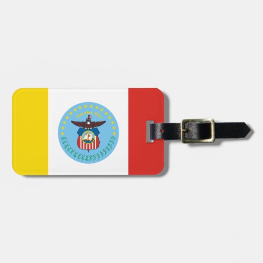 Bagagelabel met vlag van Columbus, Ohio (Voorkant horizontaal)