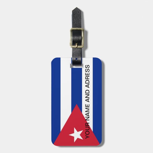 Bagagelabel met vlag van Cuba (Voorkant verticaal)