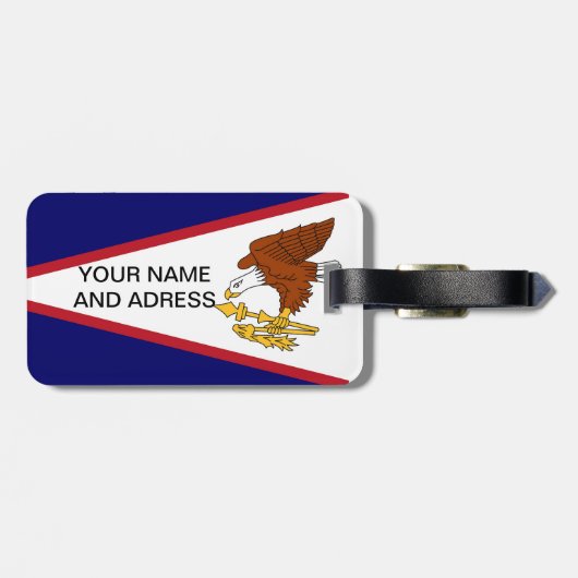 Bagagelabel met vlag van de Verenigde Staten van A (Achterkant horizontaal)