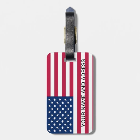 Bagagelabel met Vlag van de VS (Achterkant verticaal)