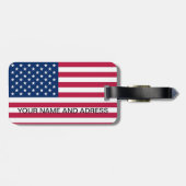 Bagagelabel met Vlag van de VS (Achterkant horizontaal)