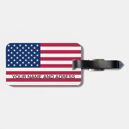 Bagagelabel met Vlag van de VS (Achterkant horizontaal)