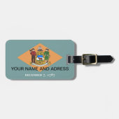 Bagagelabel met vlag van Delaware, Verenigde State (Voorkant horizontaal)