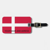 Bagagelabel met vlag van Denemarken (Voorkant horizontaal)