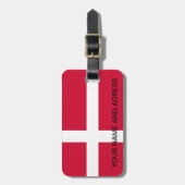 Bagagelabel met vlag van Denemarken (Voorkant verticaal)