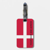 Bagagelabel met vlag van Denemarken (Achterkant verticaal)