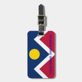 Bagagelabel met vlag van Denver, Colorado (Voorkant verticaal)