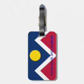 Bagagelabel met vlag van Denver, Colorado (Achterkant verticaal)