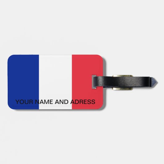 Bagagelabel met vlag van Frankrijk (Achterkant horizontaal)