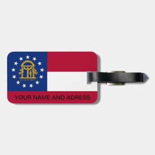 Bagagelabel met vlag van Georgië, Verenigde Staten