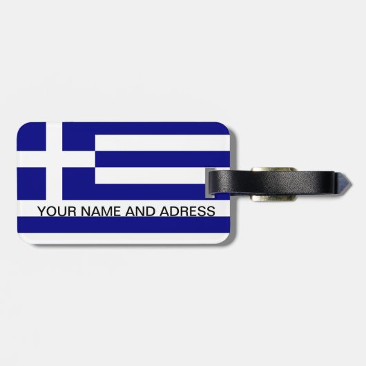 Bagagelabel met vlag van Griekenland (Achterkant horizontaal)