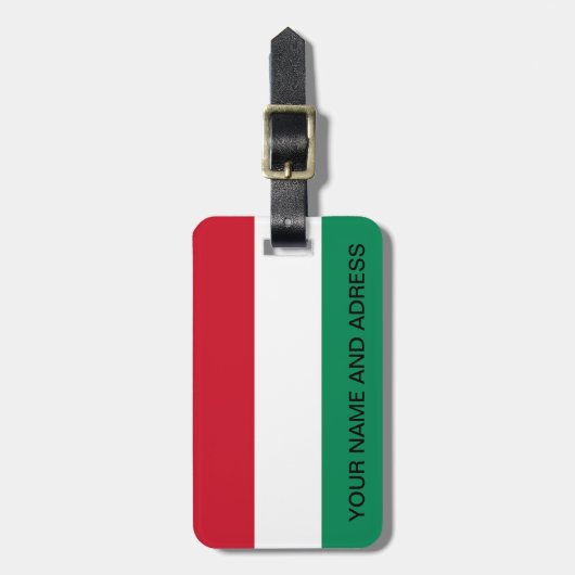 Bagagelabel met vlag van Hongarije (Voorkant verticaal)