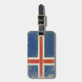 bagagelabel met vlag van IJsland (Voorkant verticaal)