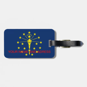 Bagagelabel met vlag van Indiana, Verenigde Staten