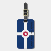 Bagagelabel met vlag van Indianapolis City, Vereni (Voorkant verticaal)