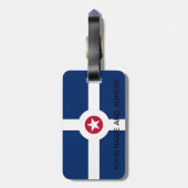 Bagagelabel met vlag van Indianapolis City, Vereni (Achterkant verticaal)