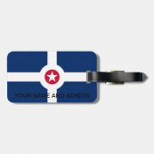 Bagagelabel met vlag van Indianapolis City, Vereni (Achterkant horizontaal)