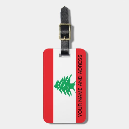 Bagagelabel met vlag van Libanon (Voorkant verticaal)