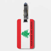Bagagelabel met vlag van Libanon (Achterkant verticaal)