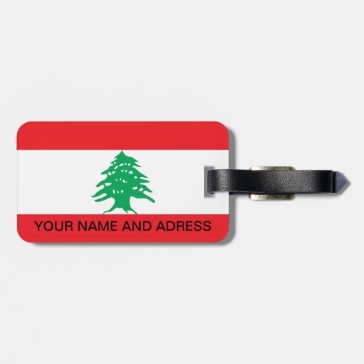 Bagagelabel met vlag van Libanon (Achterkant horizontaal)