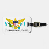 Bagagelabel met vlag van Maagdeneilanden, Verenigd (Voorkant horizontaal)