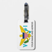 Bagagelabel met vlag van Maagdeneilanden, Verenigd (Achterkant verticaal)