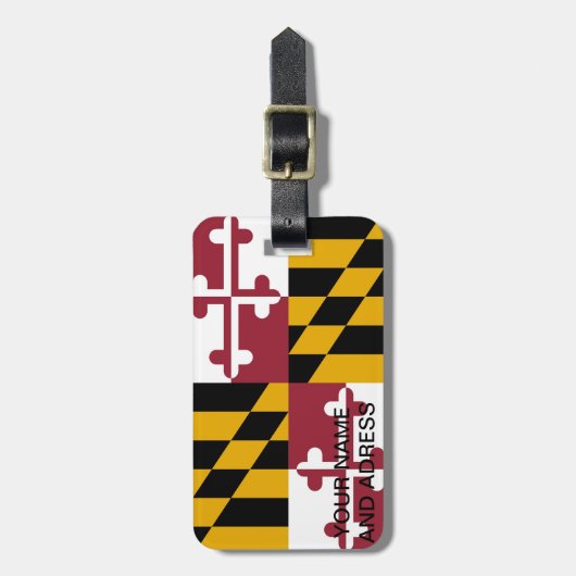 Bagagelabel met vlag van Maryland, Verenigde State (Voorkant verticaal)