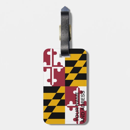 Bagagelabel met vlag van Maryland, Verenigde State (Achterkant verticaal)