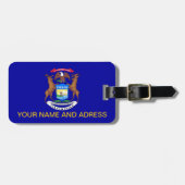 Bagagelabel met vlag van Michigan, Verenigde State (Voorkant horizontaal)