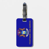 Bagagelabel met vlag van Michigan, Verenigde State (Achterkant verticaal)