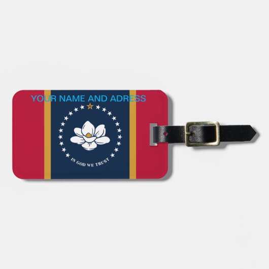 Bagagelabel met vlag van Mississippi (Voorkant horizontaal)