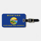Bagagelabel met vlag van Montana, Verenigde Staten (Voorkant horizontaal)