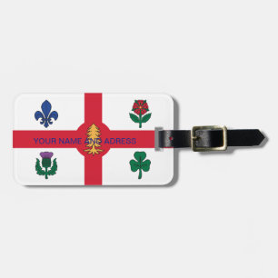 Bagagelabel met vlag van Montreal, Canada