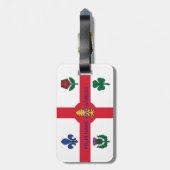 Bagagelabel met vlag van Montreal, Canada (Achterkant verticaal)