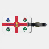 Bagagelabel met vlag van Montreal, Canada (Achterkant horizontaal)