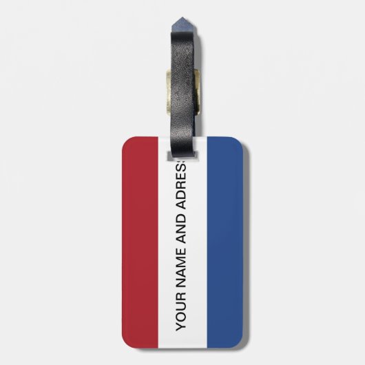 Bagagelabel met vlag van Nederland (Achterkant verticaal)