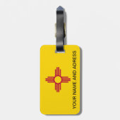 Bagagelabel met vlag van New Mexico, Verenigde Sta (Achterkant verticaal)