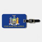 Bagagelabel met vlag van New York, Verenigde State (Voorkant horizontaal)