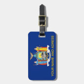 Bagagelabel met vlag van New York, Verenigde State (Voorkant verticaal)