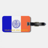 Bagagelabel met vlag van New York, Verenigde State (Achterkant horizontaal)