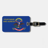Bagagelabel met vlag van North Dakota, Verenigde S (Voorkant horizontaal)