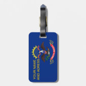 Bagagelabel met vlag van North Dakota, Verenigde S (Achterkant verticaal)