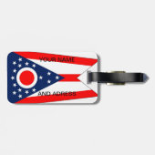 Bagagelabel met vlag van Ohio, Verenigde Staten (Achterkant horizontaal)