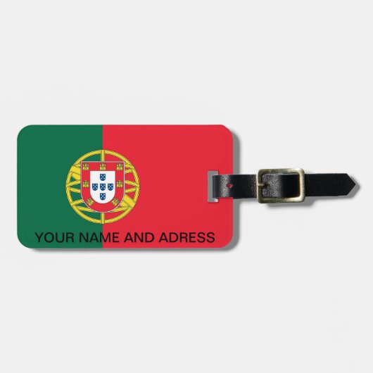 Bagagelabel met vlag van Portugal (Voorkant horizontaal)