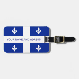 Bagagelabel met vlag van Quebec, Canada