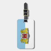 Bagagelabel met vlag van Riga, Letland (Voorkant verticaal)